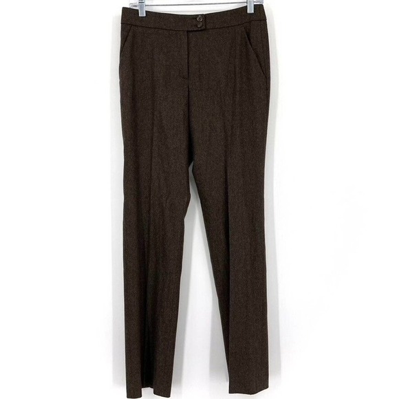 Etro Milano Women's IT 40 US 4 Wool Brown Trouser Slacks Pants Straight Leg - Picture 1 of 4